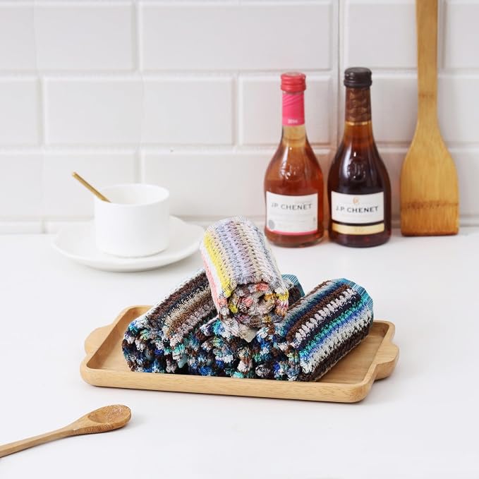 Kitchen Dish Cloths for Washing Dishes, 100% Cotton Dishcloths | High Absorbent, for Cleaning Drying Wiping, Dish Rags, Quick Dry, Kitchen Wash cloths 12x12 Inches