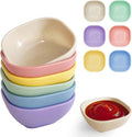 SHECIPIN 6 Pack Small Plastic Bowls 4.5 OZ Unbreakable Wheat Straw Dipping Bowls，plastic ramekins, Assorted Colors Dipping Sauce Cups, dip cups， Dessert, Ketchup
