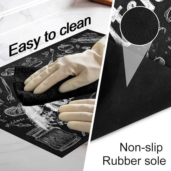 Chalkboard Kitchen Stove Top Cover 28.35x20.47 in Non Slip | Heat Resistant Cooktop Protector Mat with Non-Slip Backing, Scratch Protection and Countertop Drying Mat.