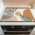 Boho Glass Stove Top Cover for Electric Stoves,Morden Farmhouse Stove Top Cover for Kitchen Decor,Heat Resistant Cooktop Protector Mat,Non-Slip Washable Dish Drying Mat 28"x20"