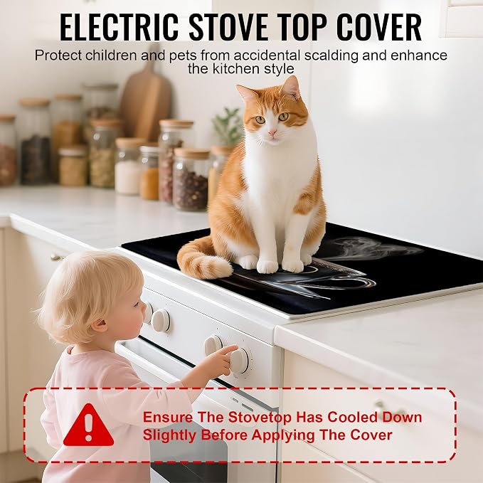 NYZE Stove Top Cover for Electric/Glass Stove, Flat Top Cooktop Protector, Electric Cooktop Cover, Extra Counter Space for Kitchen (Coffee)