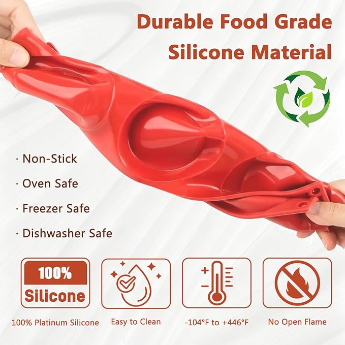 Redfly Silicone Egg Molds for Breakfast Sandwiches 3 Pcs, Non Stick 3 Inch Egg Bites Baking Pans, Silicone Muffin Pans for Baking, Round Muffin Top Pan for Whoopie Pie Pan, Tarts, Quiche
