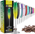 Zulay Powerful Milk Frother for Coffee with Upgraded Titanium Motor - Handheld Electric Whisk, Milk Foamer, Mini Mixer & Coffee Blender for Frappe, Latte, Matcha, No Stand - Lemon Lime
