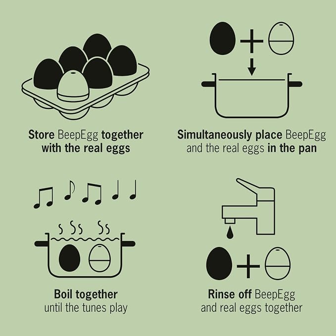 Circles Beepegg – Egg Timer for Boiling Eggs – Musical Egg Cooker for Soft, Medium, Hard Boiled Eggs – Food Safe – Singing Floating Egg Timer – Egg Cooker for 3 Levels of Doneness - Brainstream | Cooking together with the eggs: plays a melody for soft,...