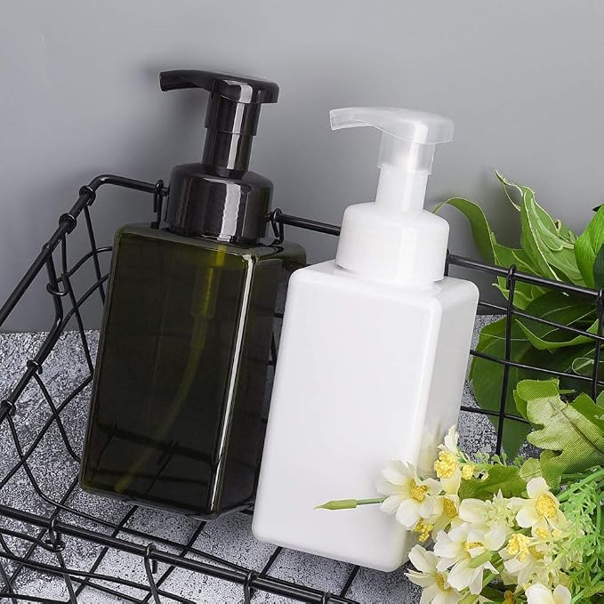 Foaming Soap Dispenser, 22oz Plastic Refillable Pump Bottle, 2 Pack, White | Hand Dispenser for Liquid Soap, Shampoo & Body Wash – Saves Soap with Rich Foam, Reusable, Easy to Refill, BPA-Free