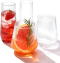 BESTSTAR 48 Pack Clear Disposable Ribbed Origami Ripple Plastic Glasses Set | 24 9OZ Stemless Champagne Flutes & 24 12OZ Cups, BPA-Free Shatterproof Clear Drinkware for Weddings, Parties & Events