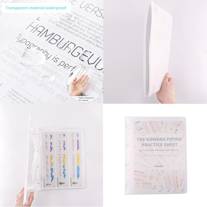 Piping Practice Sheets Reusable Cake Decorating Supplies | Piping Practice Board Guide Paper Sheets 250+ Icing Practice Sheets Set Cake Decorating Tips Techniques Tutorial
