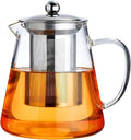 PARACITY Glass Teapot Stovetop 44 OZ, Borosilicate Clear Tea Kettle with Removable 18/8 Stainless Steel Infuser, Teapot Blooming and Loose Leaf Tea Maker Tea Brewer for Camping, Travel (1300ml) | A clear borosilicate tea maker/tea brewer uses an 18/8 s...
