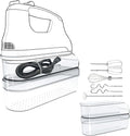 Hand Mixer Storage Case Compatible with KitchenAid KHM5/KHM6/KHM7/KHM9 Series Ultra Power Hand Mixers, Double-Layer Transparent PC Storage Box (Storage Case+Accessories)