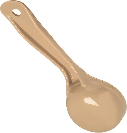 Carlisle FoodService Products Measure Miser Plastic Measuring Spoon with Short Handle, 2 Ounces, Beige, 1 Count (Pack of 2)