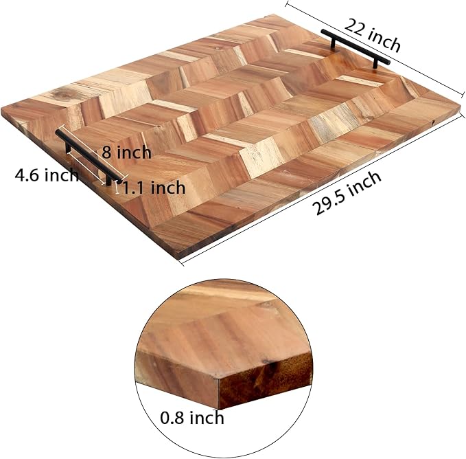 SwallowLiving Noodle Board Stove Cover Wood with Handles, Wooden Stovetop Cover Board for Gas Stove and Electric Stove Top, kitchen sink cover for counter space, Acacia