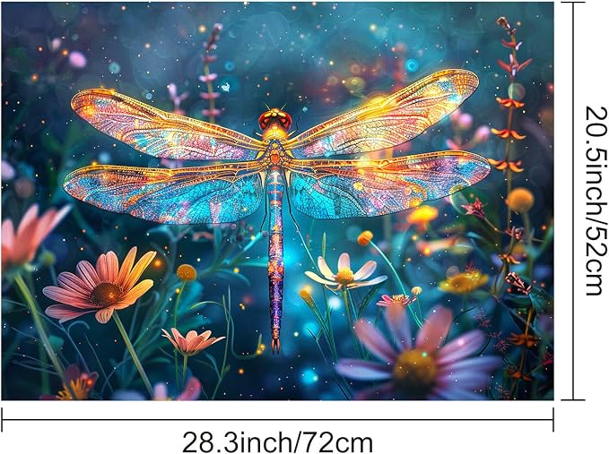 HOMETITUTE Dragonfly Stove Top Cover 28x20 Glowing Wings Diatomite Mat