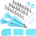 Piping Bags and Tips Set, Reusable Cake Decorating Kit | Beginner-Friendly for Home Bakers Using Icing Bags and Tips to Frost Cakes, Cupcakes, Cookies, Pastries and Desserts at Home