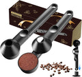 2 Pcs Coffee Scoop with Funnel for Reusable K Cup, 2 TBSP Measuring Spoon | Mess-Free Funnel Design, Sliding Leveler for Precise 2 TBSP, Long Handle for Ground Coffee, Protein Powder & Tea