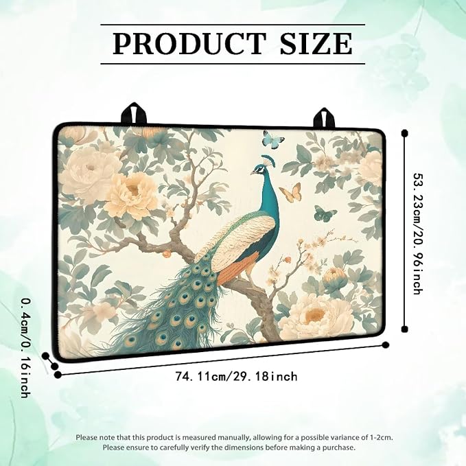 Peacock Electric Stove Top Covers, Thickened Premium Silicone Stove Mat for Glass Top Stove, Waterproof Oven Range Top Cover, Extra Large Dish Drying Mat