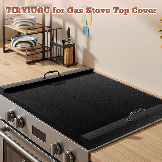 Gas Stove Top Cover: Wooden 30 * 22 Inches Electric Stovetop Covers, Noodle Board with Handles, Wood RV Cutting Board for Kitchen Counter