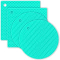 Silicone Trivet Pot Mat, Silicone Pot Holders for Hot Pan and Pot Pads. Heat Resistant Counter Mats for Tables Placemats,Countertops, Spoon Rest and Large Coasters (4Pack Mint Green)