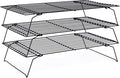 Cooling Rack for Cooking Baking 3 Tiers, 16" x 10" Wire Rack, Black | Thick Wire Rack, Oven & Dishwasher Safe, for Roasting, Grilling, Drying, Fits Half Sheet Pan
