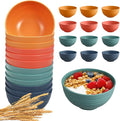 HEYCOME 12 Pcs Unbreakable Cereal Bowls Set, 26 Oz Wheat Straw Bowls Set, Microwave & Dishwasher Safe Bowls for Kitchen, Reusable Plastic Bowls for Soup, Salad and Snack, BPA Free, Multicolor