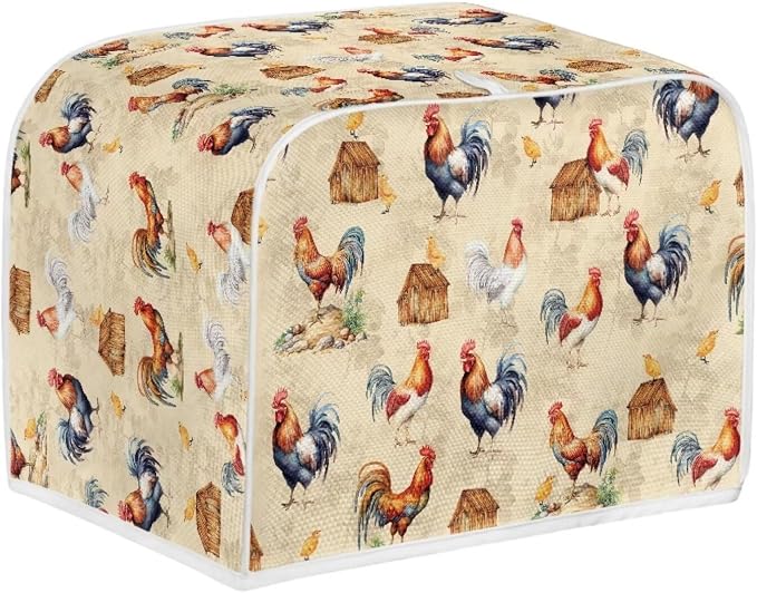 Chicken Pattern Two Slice Toaster Cover, Kitchen Small Appliance Covers Home Table Decoration Microwave Oven Dustproof Cover Keep From Dirty Stain, Yellow
