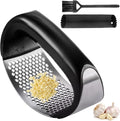 Garlic Press - Dishwasher Steel Safe Garlic Mincer Crusher with Peeler, Brush