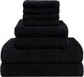 HOMEXCEL 8PK Bath Towel Set, Soft Absorbent, 2 Bath, 2 Hand, 4 Wash, Black | Light Weight, Quick Drying Towel Set for Bathroom, Gym, Hotel, SPA, Sport, Yoga, Fitness