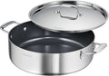 Tramontina Utsava Tri-Ply Clad Stainless Steel 6.5-Quart Casserole with Lid | Ceramic Non Stick Interior, Induction-Ready Large Braiser Pan