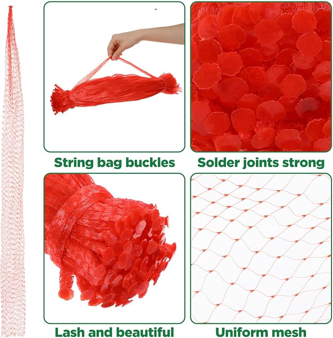 300 Pcs Reusable Mesh Produce Bags, Multiple Sizes Onion Fruits Net Bag Seafood Boil Bag Durable Tear Resistant Mesh Plastic Nylon Net Bags with Closures for Vegetables Crab Clam Crawfish