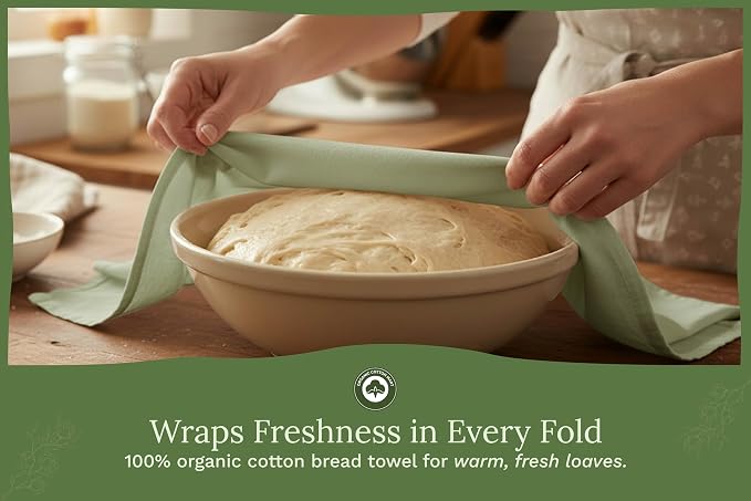 Sage Green Flour Sack Tea Towels - 100% Organic Cotton, 5 Pack, 27"x27", Highly Absorbent Dish Towels - Versatile Kitchen Towels for Baking - Customizable and Easy to Embroider (5 Pack - Sage Green)