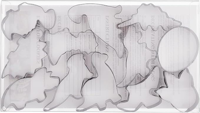 MrCookie Small Sizes Dinosaur Cookie Cutters Set,Stainless Steel.