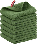 Nialnant 6 Pack Kitchen Towels,Large 100% Cotton Hand Towels,Absorbent Dish Towels for Drying Dishes-Green