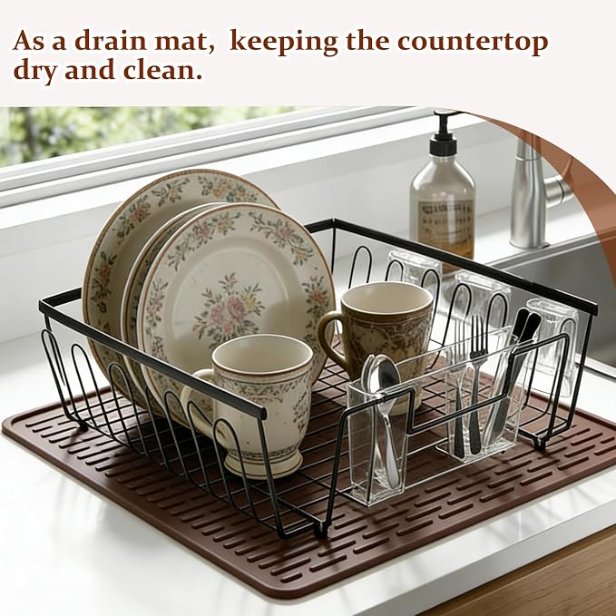 PATIKIL 30 x 21 Inch Stove Top Cover for Electric Stove, 1Pcs Silicone Stripe Mat for Glass Top Cover Non-Slip Glass Cooktop Protector for Kitchen Oven Dish Drying Mat, Light Green