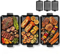 3PCS Grill pan: Grill Topper for Outdoor Grill, Non-Stick Enamel Coating Grill Topper Suitable for Camping, Picnic, Party