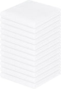 Homaxy 100% Cotton Waffle Weave Kitchen Dish Cloths 12-Pack, White | 12 x 12 Inches, Ultra Soft Absorbent Dish Towels, Quick Drying Dish Rags with Hanging Loop