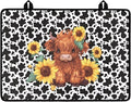 Cartoon Highland Cow Sunflower Print Stove Top Covers Waterproof Electric Stove Cover Mat 29.18 x 20.96 inch Glass Cooktop Protector Large Coffee Machine Mat for Flat RV Range