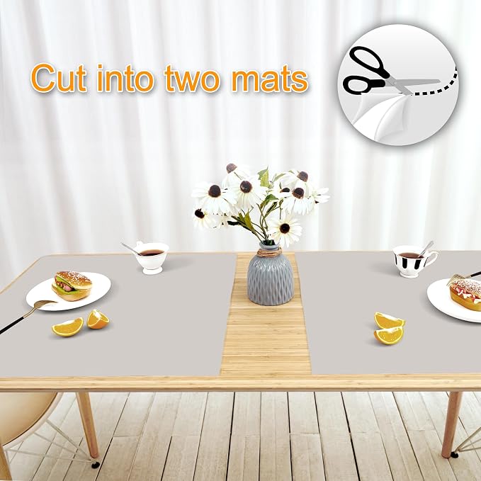 Silicone Mats for Kitchen Counter 47"x23.6"x0.08”, Largest Heat Resistant Mat Shipped Rolled Up Kitchen Island Silicone Countertop Protector Mat Nonslip Extra Large Counter Mat, Light Gray | Largest Size, Heat Resistant, Nonslip, Extra Large Countertop...