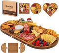 Magnetic Acacia Wood Charcuterie Board Set, 23-Inch Snack Tray | 100% Natural Acacia Wood, Magnetic 3-Piece Transformable Layout,Built-in Juice Grooves, Fits Parties and Gatherings