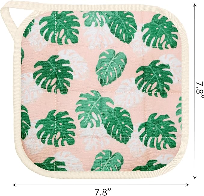 6 Pack Pot Holders 100% Cotton Heat Resistant Potholder, Machine Washable Pot Holder, Hot Pads, Table Pads for Cooking Baking (B)