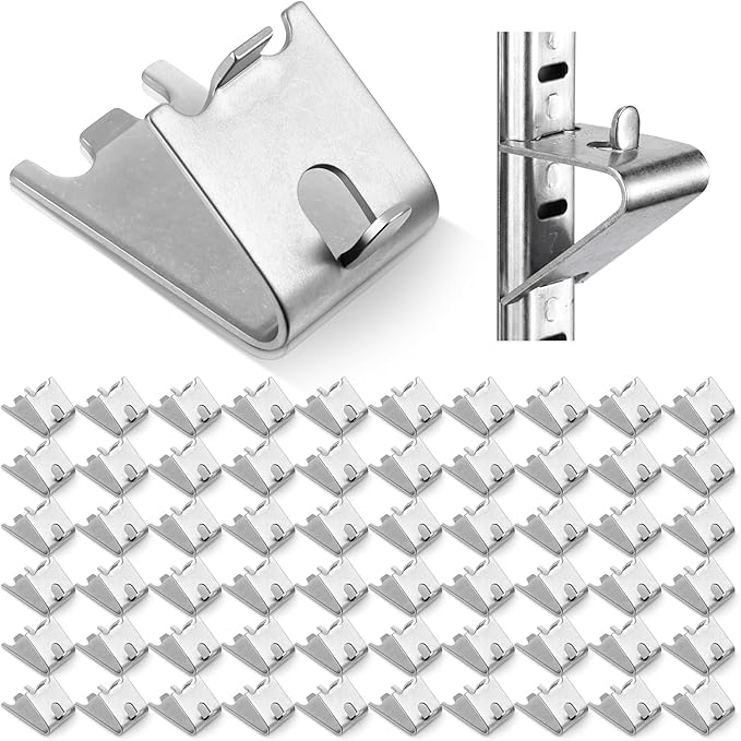 Hotop 64 Pieces 920158 Refrigerator Shelf Clips Freezer Rack Buckles | Commercial Replacement for Fridge Support, Compatible Cooler Clips, Metal Buckles Freezer Racks, Fits Model 920158 Parts