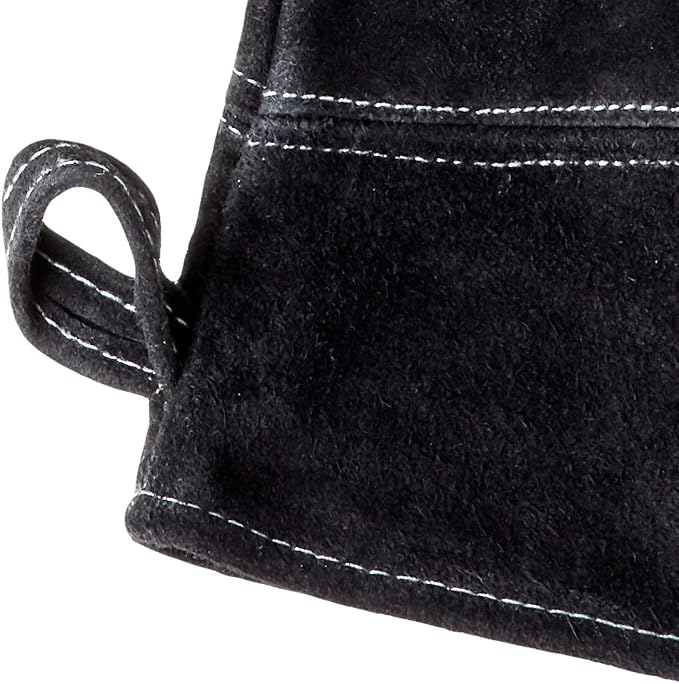 Outset 76604 Leather One-Size Grill Gloves, 15 inch, Black