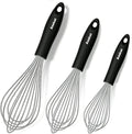 3 Packs Stainless Steel Whisk Set - Balloon Whisk, Anaeat Thick Stainless Steel Wire ＆ Strong Handles, Egg Beater for Cooking, Blending, Whisking, Beating and Stirring (9"+11"+12")