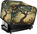 4 Slice Toaster Cover Whimsical Tree Flower Dust Proof Washable Kitchen Appliance Cover with Pocket, Oxford Fabric Countertop Toaster Protector for Standard Toasters Small Appliances