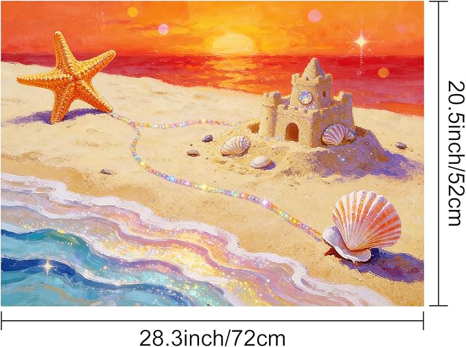 HOMETITUTE Summer Stove Top Cover 28x20 Starfish Beach Heat Resistant Protector