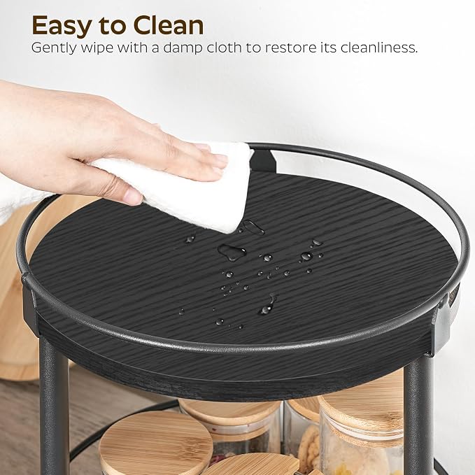 Spice Rack, Set of 2 Lazy Susan Organizer, 3 Tier Turntable Organizer For Cabinet, Compact and Versatile, for Kitchen Countertop, Black SR23L2BB