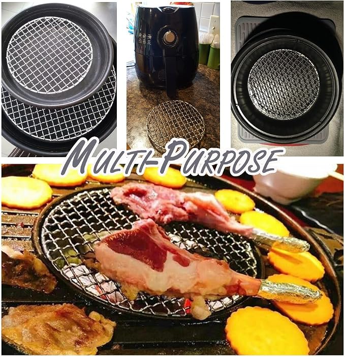 Cooling Rack with Legs Dia 7" Round Stainless Steel Cross Wire Barbecue Carbon Baking Net Grill Pan Grate for Instant Pot/Pressure Cooker/Oven (180mm/7)