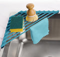 Tomorotec Roll Up Dish Drying Rack with Silicone Coating, Dark Green | 304 Stainless Steel with BPA-Free Silicone, Triangle Design Maximizes Sink Corner Space, Fits Compact Kitchens And RVs