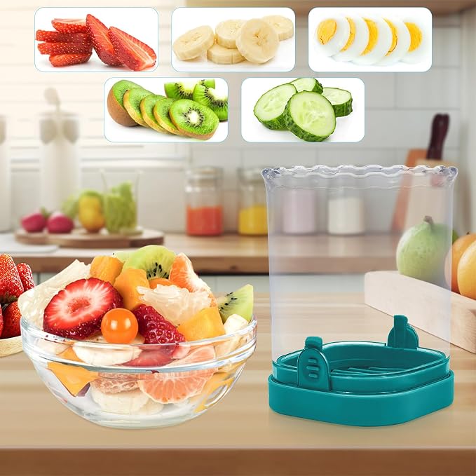 Fruit Slicer Cup: Strawberry Slicer, Strawberries Cutter Cup, Speed Cutter for Banana Grape Egg Kitchen Portable Slicing Tool(Dark Blue)