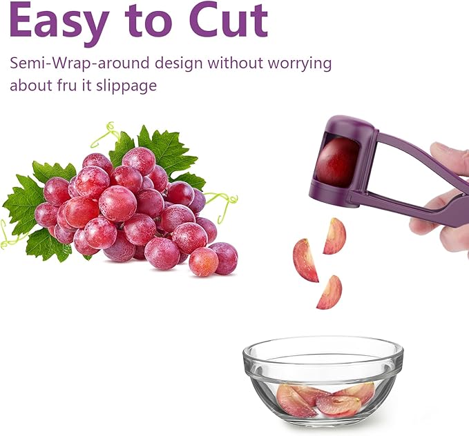 WhiteRhino Grape Cutter for Toddlers 1-3,Grape Slicer for Toddlers Grape Cutter Tool Grape Slicer Kitchen Gadget for Kids' Lunch Accessories,Cherry Tomato & Strawberry Sandwich