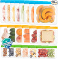 Serfeymi 20 Pack Reusable Gallon Freezer Bags Dishwasher Safe, Extra Thick Reusable Plastic Bags BPA Free, Leak Proof Food Storage Bags with 3 Sizes for Meat, Travel - 8 Gallon 6 Sandwich 6 Snack