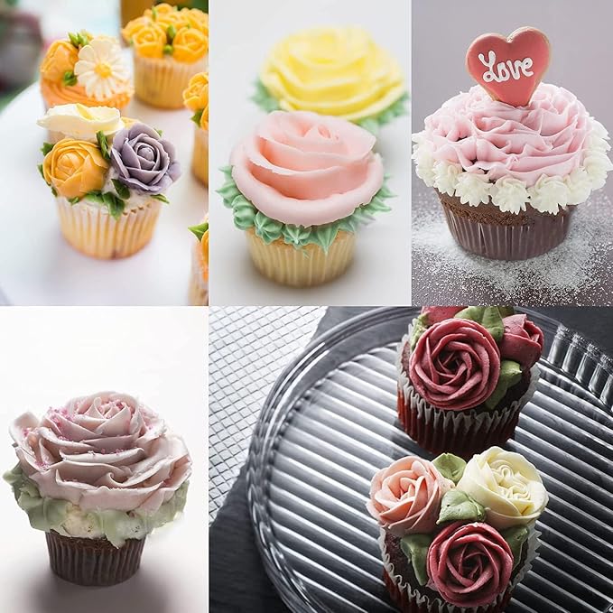 Buttercream Flower Tools Kit, Rose Piping Tips & Nails for Cake Decorating